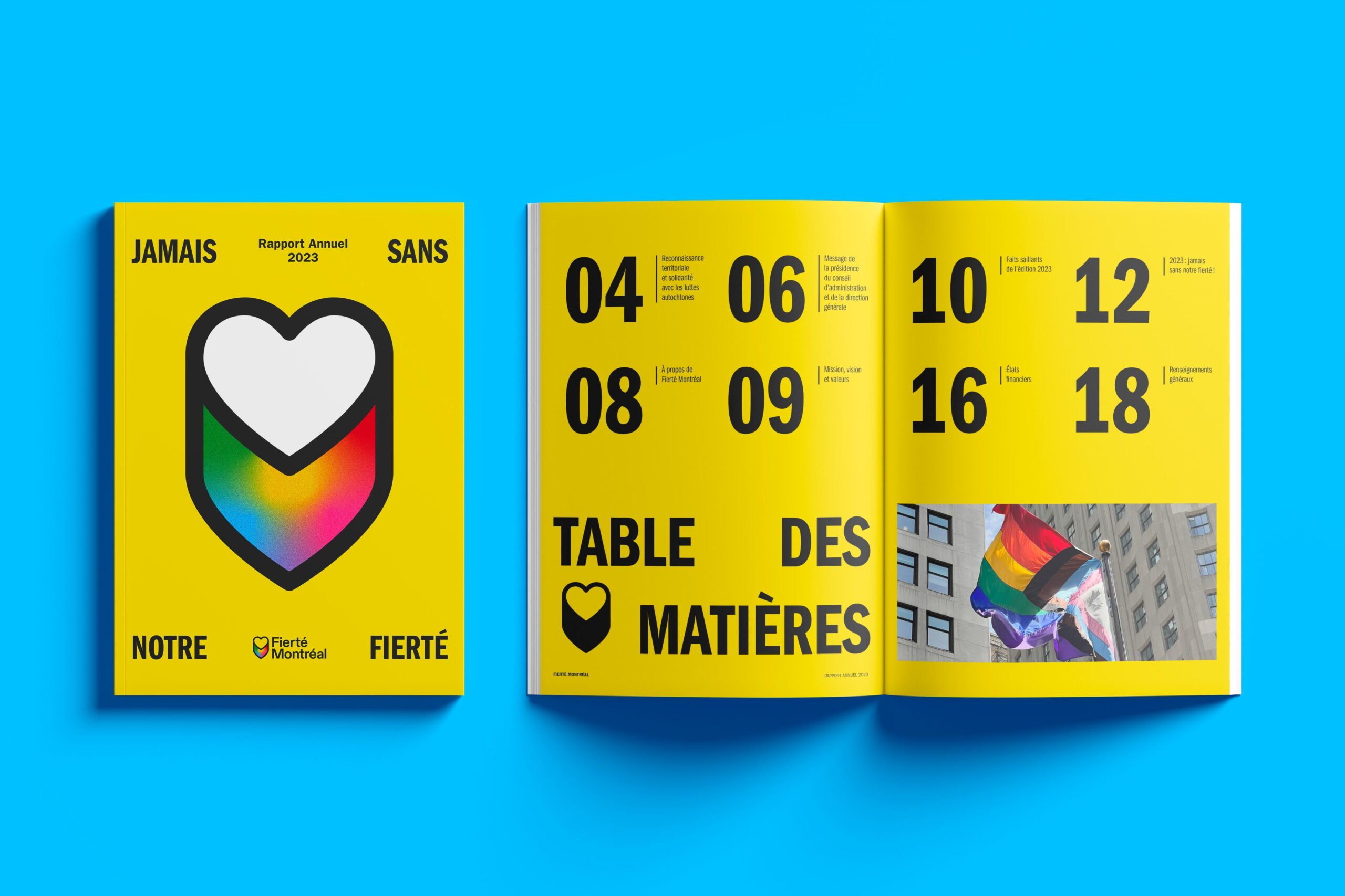 Fierté Montréal - Couverture et table des matières